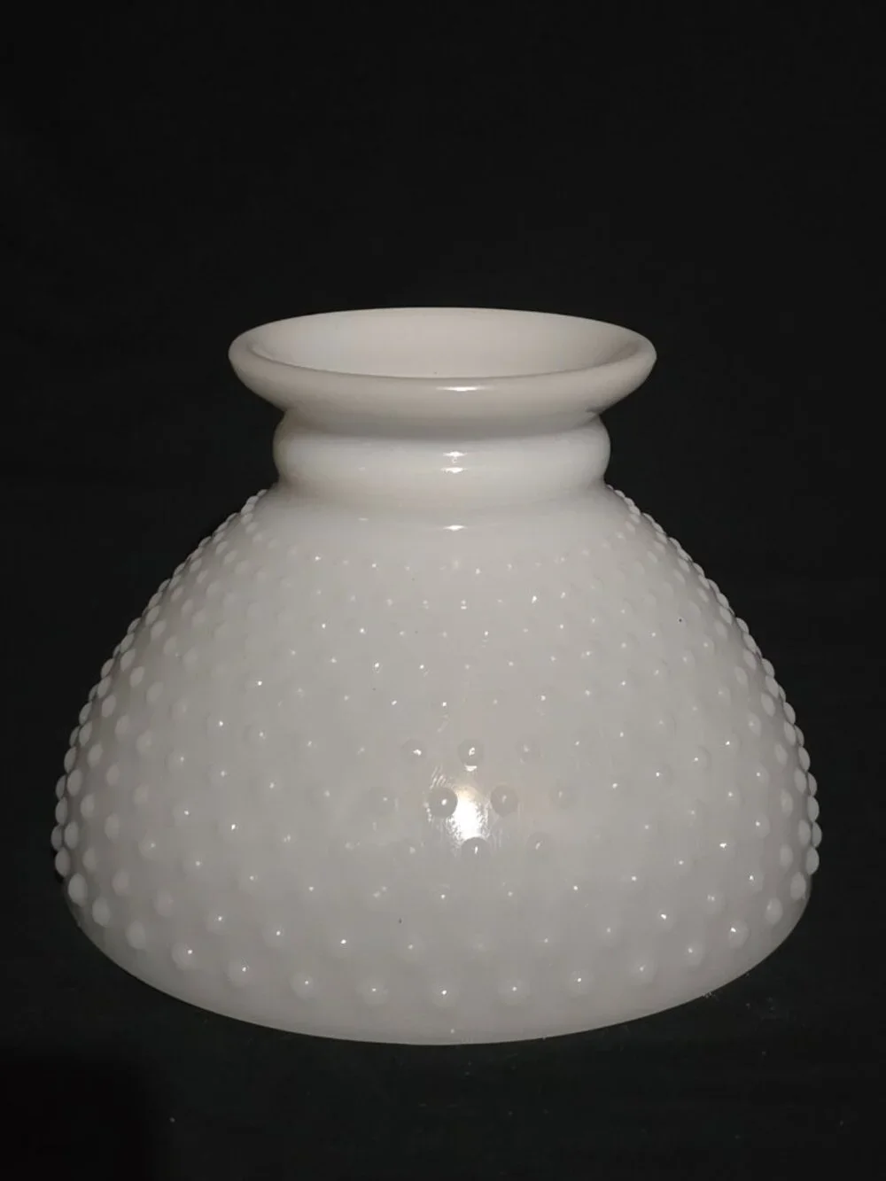 Vtg Milk Glass Hobnail Hurricane Lamp Shade - See Description